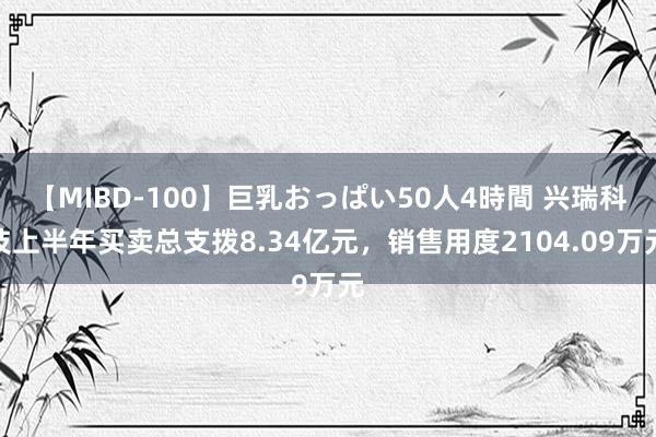 【MIBD-100】巨乳おっぱい50人4時間 兴瑞科技上半年买卖总支拨8.34亿元，销售用度2104.09万元